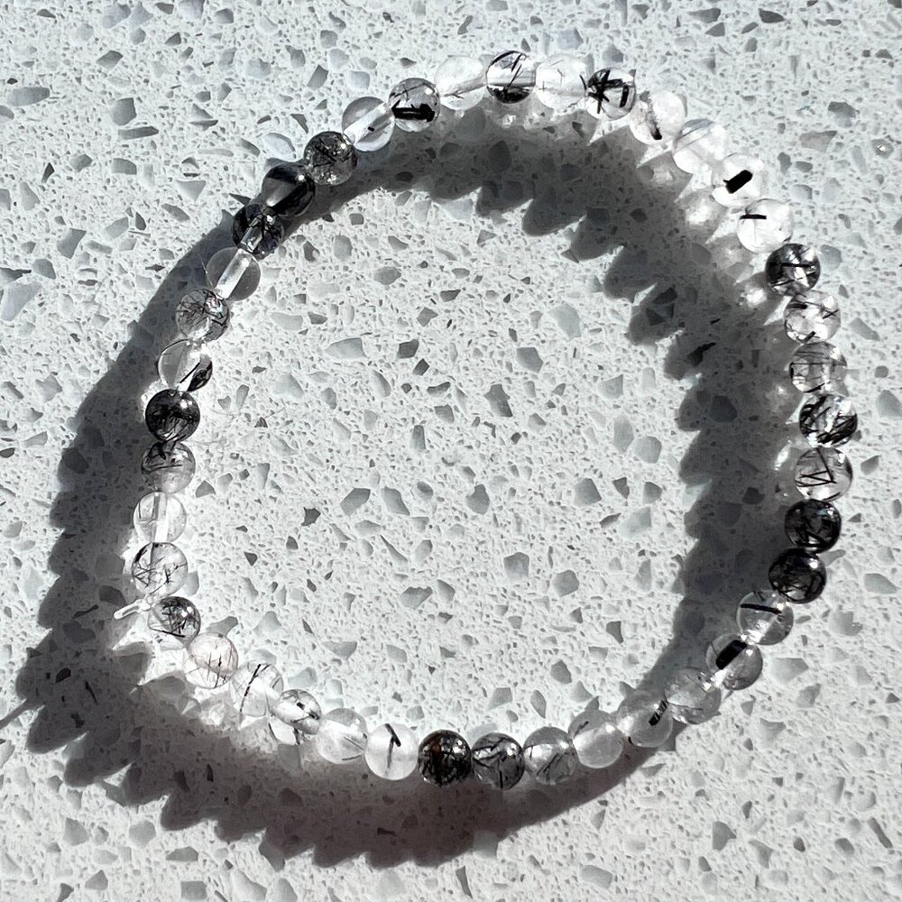 Quartz Beaded Stretch Bracelet 4 mm